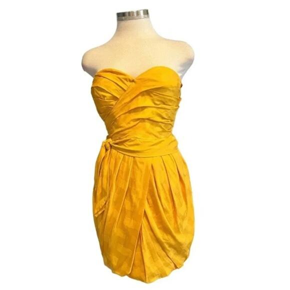 MARC BY MARC JACOBS Yellow / Gold Bustier Mini Dress‎ Size 2 - Picture 1 of 6